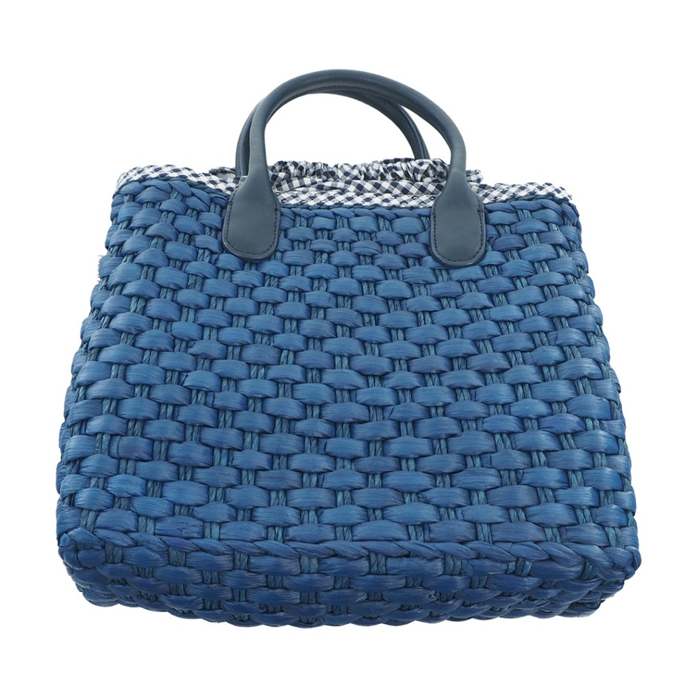 Talbots Corn Husk Tote Bag w/Gingham Lining